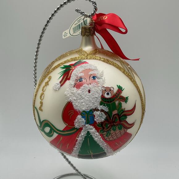 Waterford Holiday Heirloom Christmas Ornament 2002 Annual Santa Ball #121597 - Picture 1 of 16